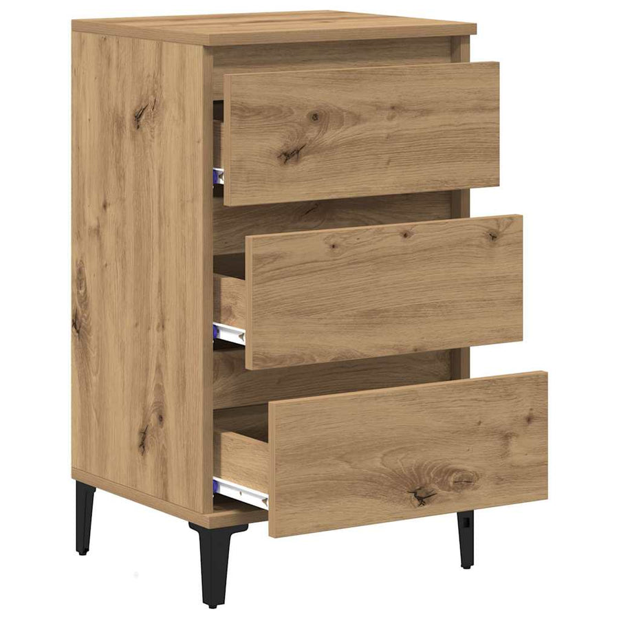 Nachtkastje met lade Artisan Eiken 45 x 35 x 44 cm Bewerkt hout