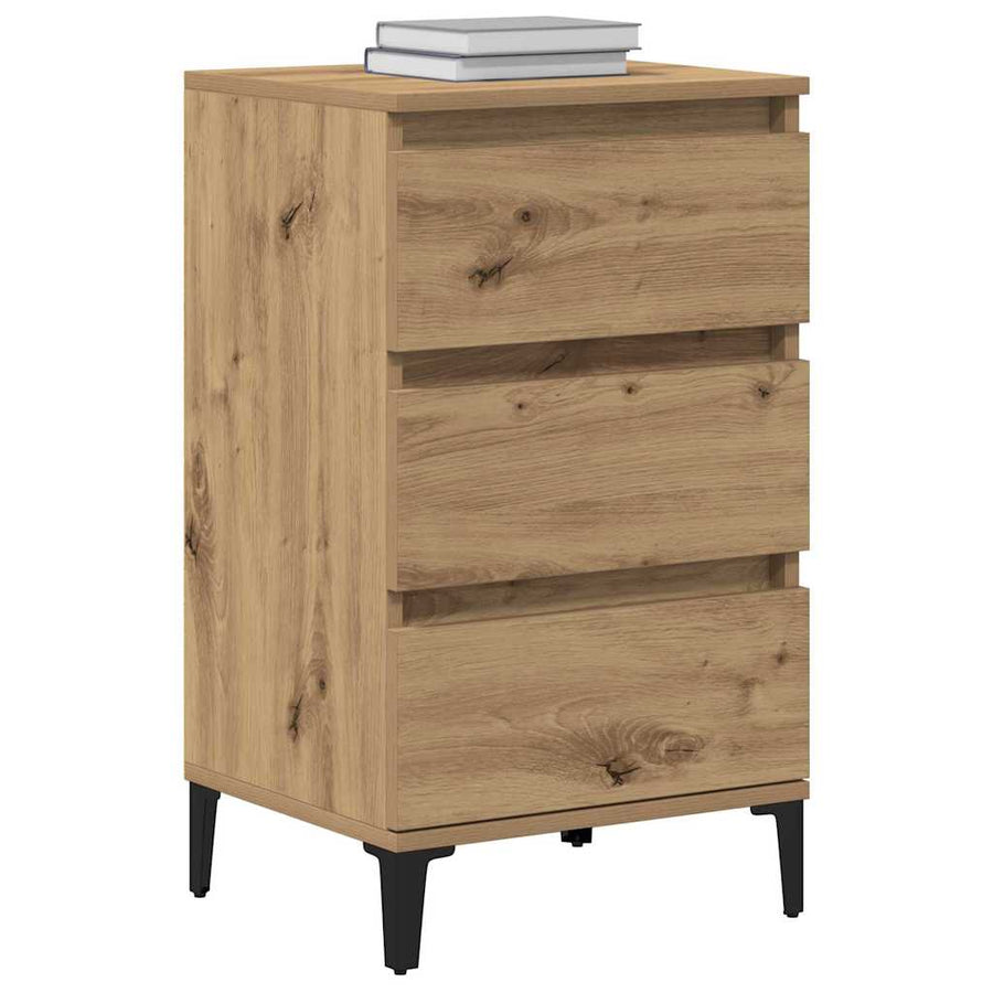 Nachtkastje met lade Artisan Eiken 45 x 35 x 44 cm Bewerkt hout