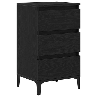 Nachtkastje met lade Zwart Eiken 45 x 35 x 44 cm Bewerkt hout