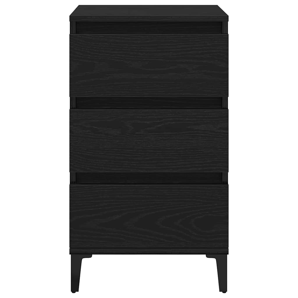 Nachtkastje met lade Zwart Eiken 45 x 35 x 44 cm Bewerkt hout