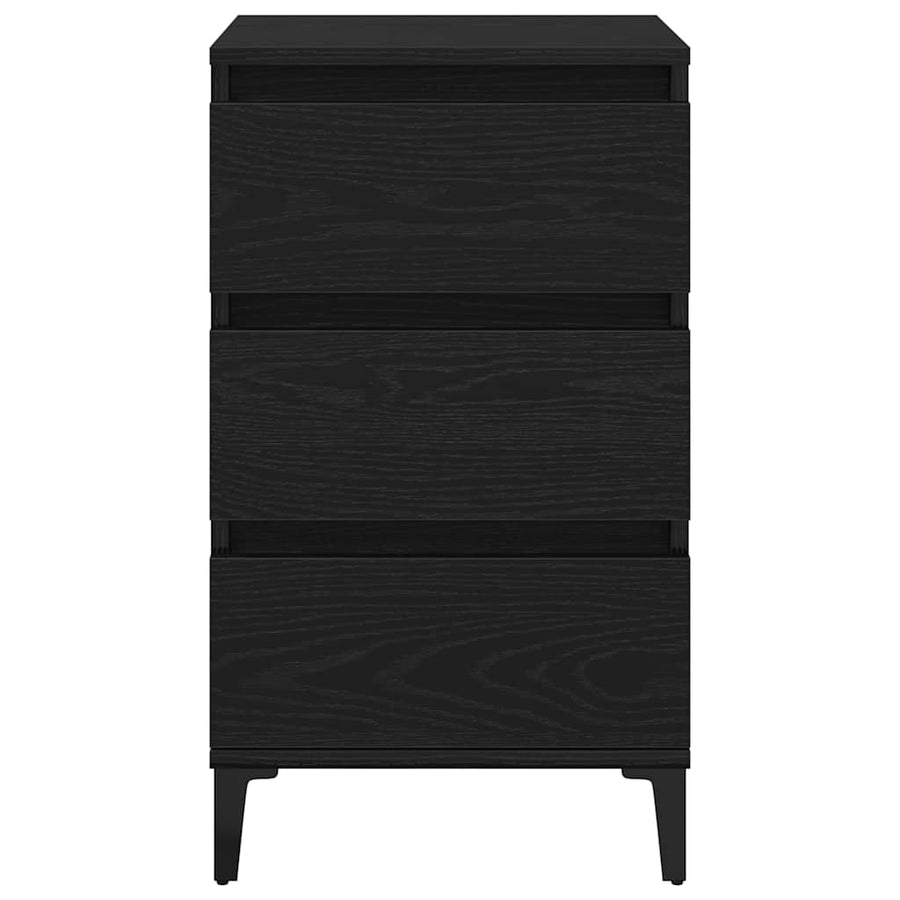 Nachtkastje met lade Zwart Eiken 45 x 35 x 44 cm Bewerkt hout