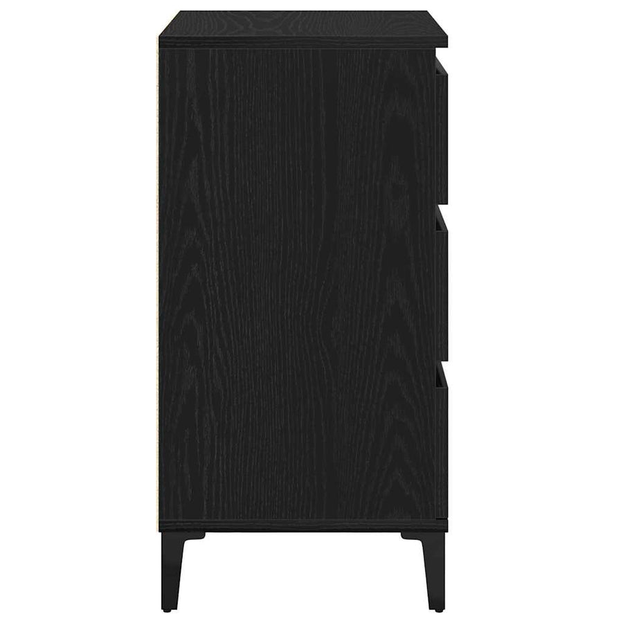 Nachtkastje met lade Zwart Eiken 45 x 35 x 44 cm Bewerkt hout