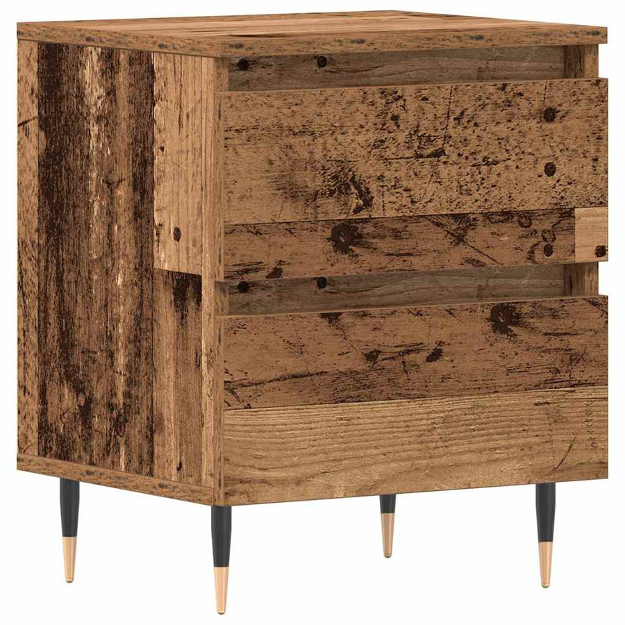Nachtkastje met lade Oudhout 40 x 35 x 50 cm Bewerkt hout