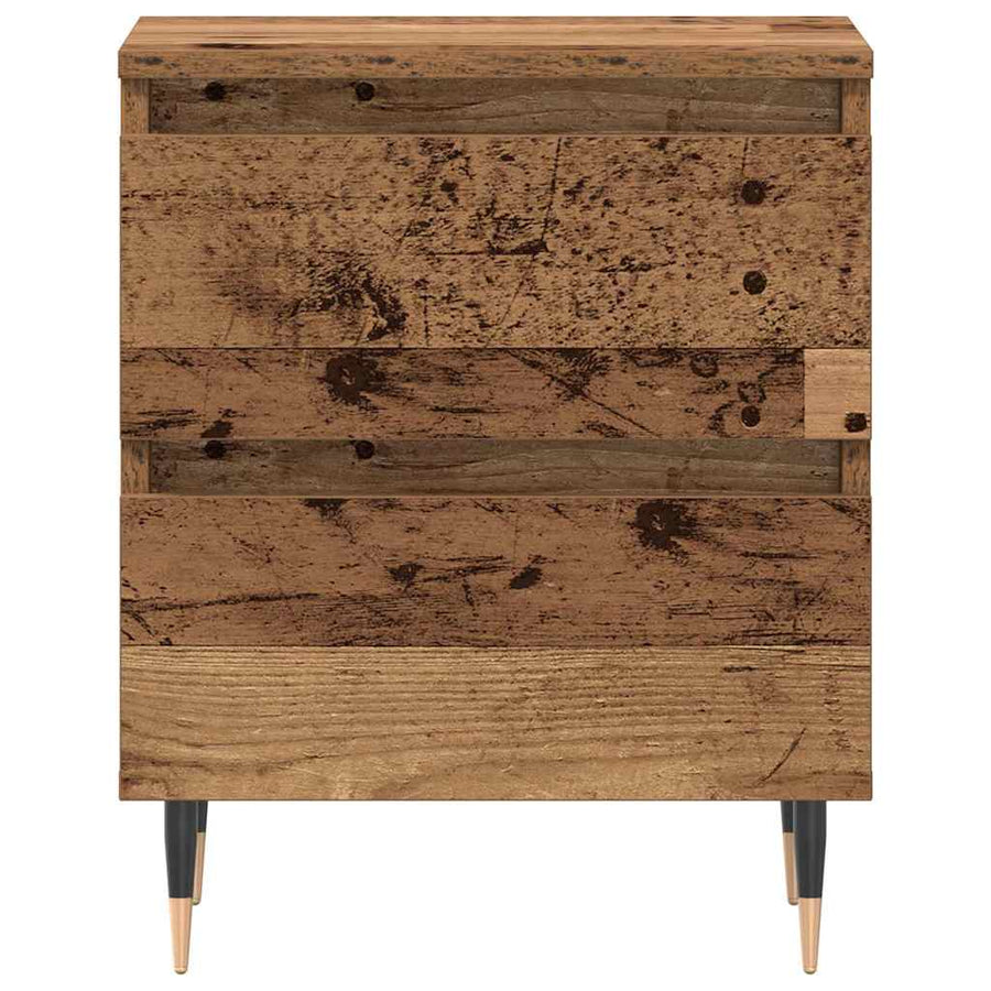 Nachtkastje met lade Oudhout 40 x 35 x 50 cm Bewerkt hout
