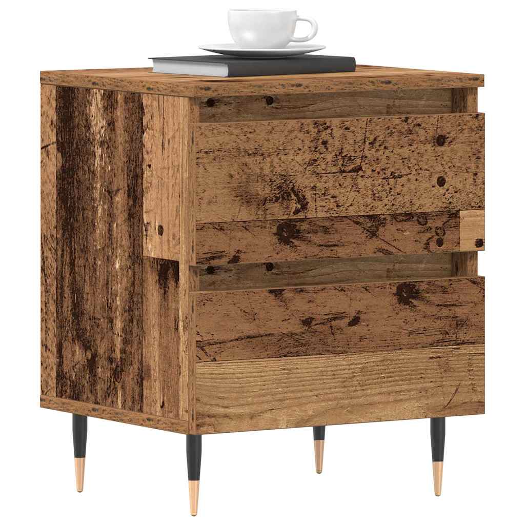 Nachtkastje met lade Oudhout 40 x 35 x 50 cm Bewerkt hout