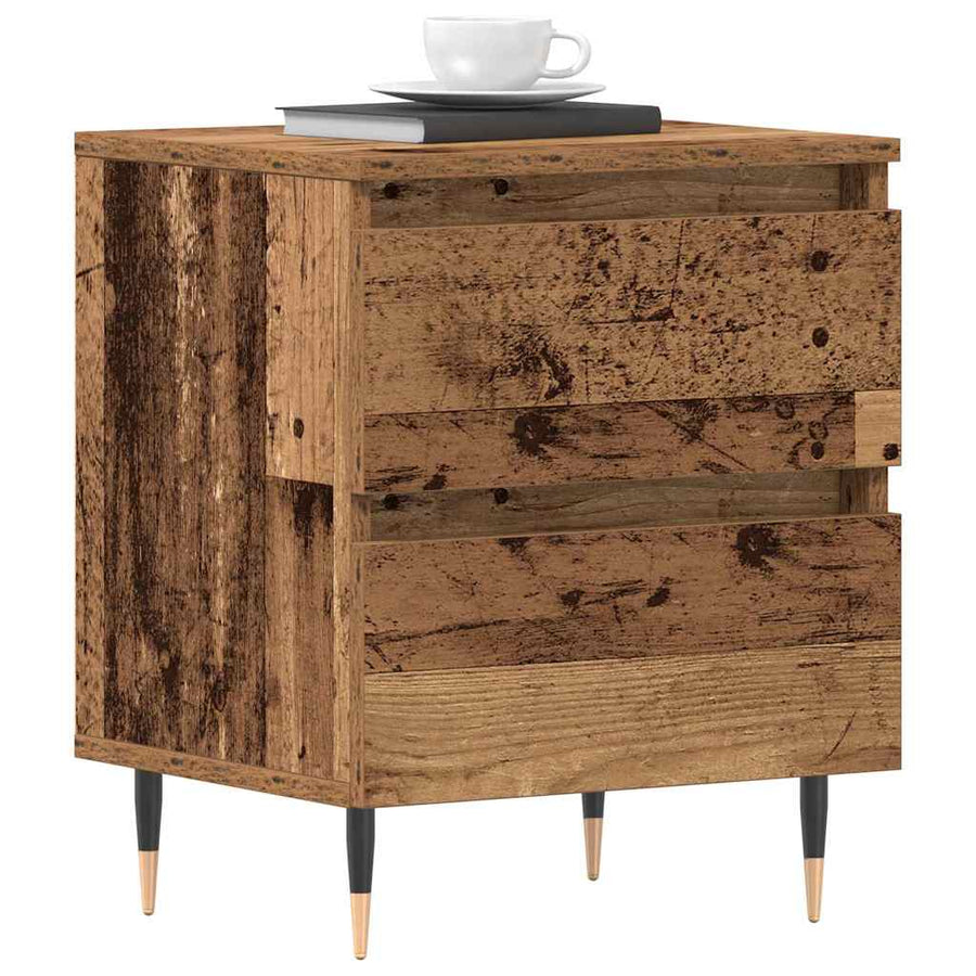 Nachtkastje met lade Oudhout 40 x 35 x 50 cm Bewerkt hout