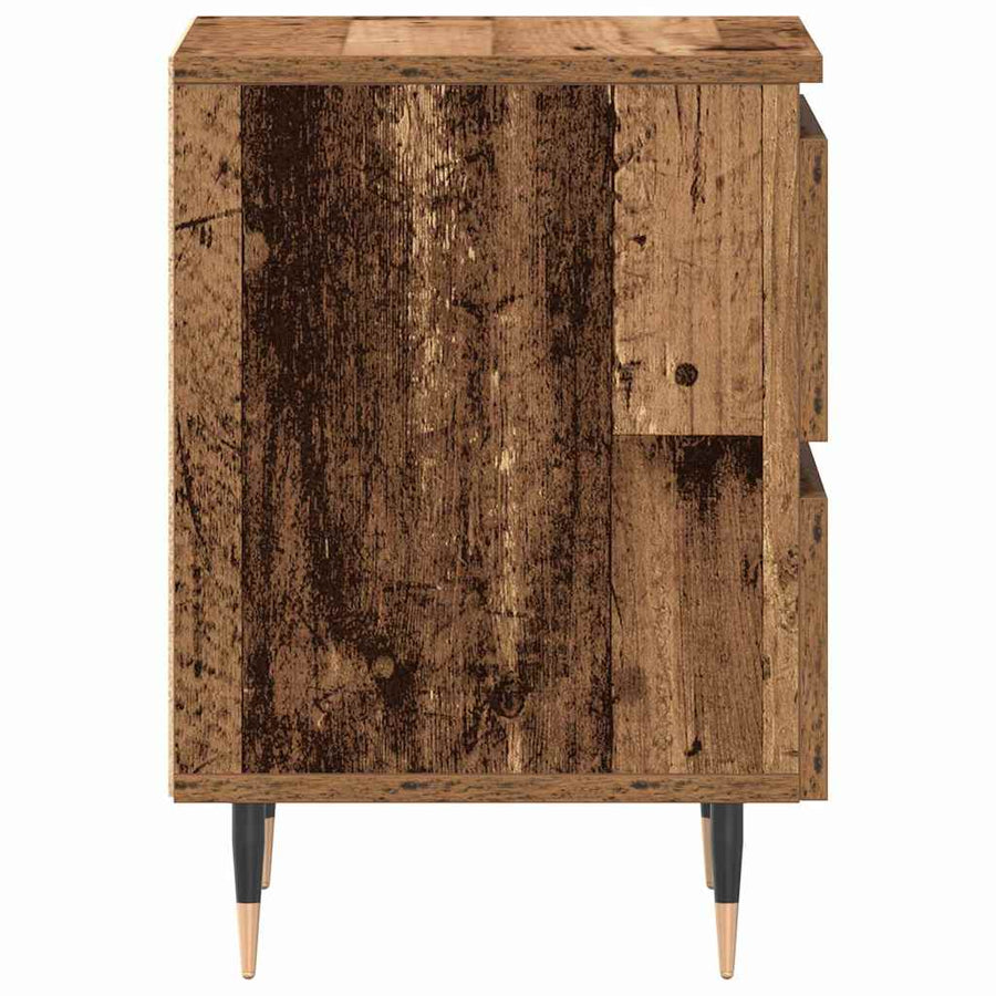 Nachtkastje met lade Oudhout 40 x 35 x 50 cm Bewerkt hout