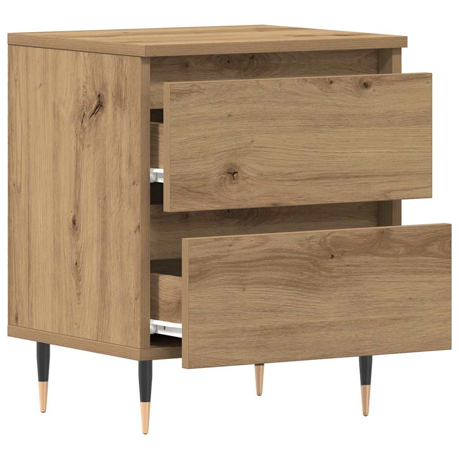 Nachtkastje met lade Artisan Eiken 40 x 35 x 50 cm Bewerkt hout