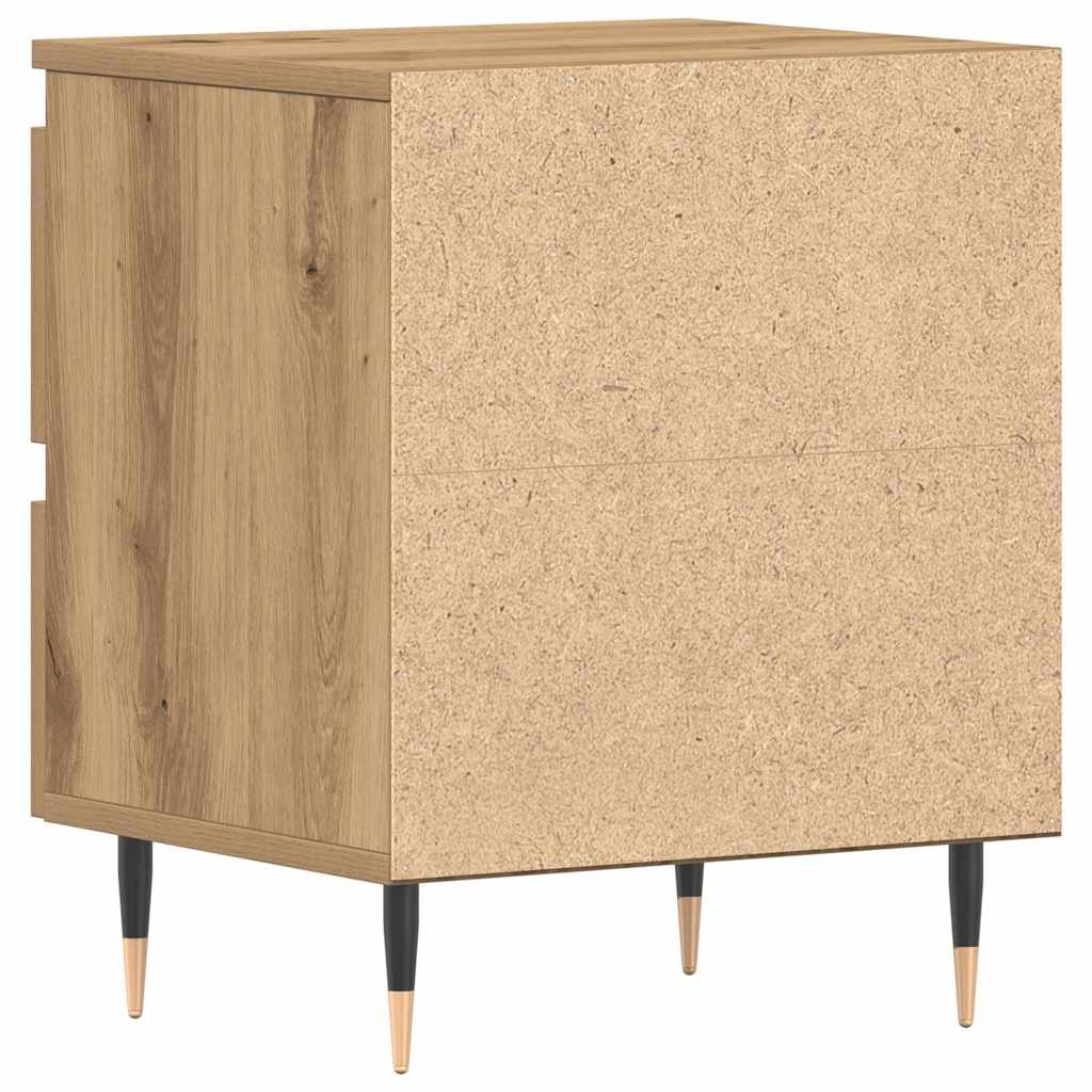Nachtkastje met lade Artisan Eiken 40 x 35 x 50 cm Bewerkt hout