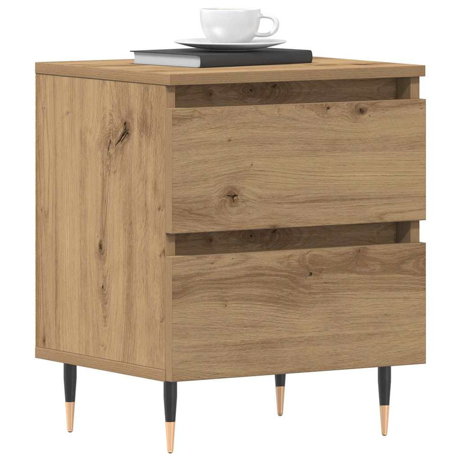Nachtkastje met lade Artisan Eiken 40 x 35 x 50 cm Bewerkt hout