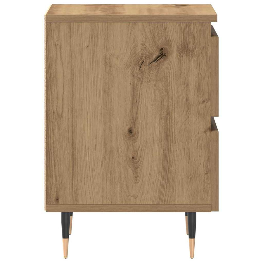 Nachtkastje met lade Artisan Eiken 40 x 35 x 50 cm Bewerkt hout