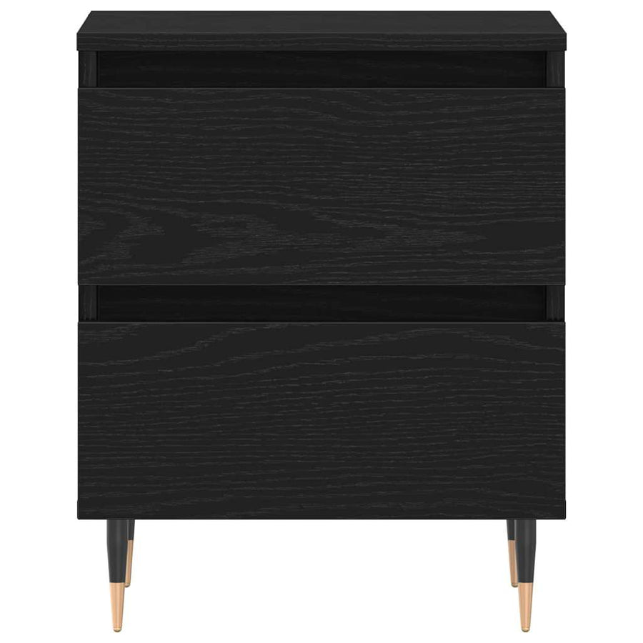 Nachtkastje met lade Zwart Eiken 40 x 35 x 50 cm Bewerkt hout
