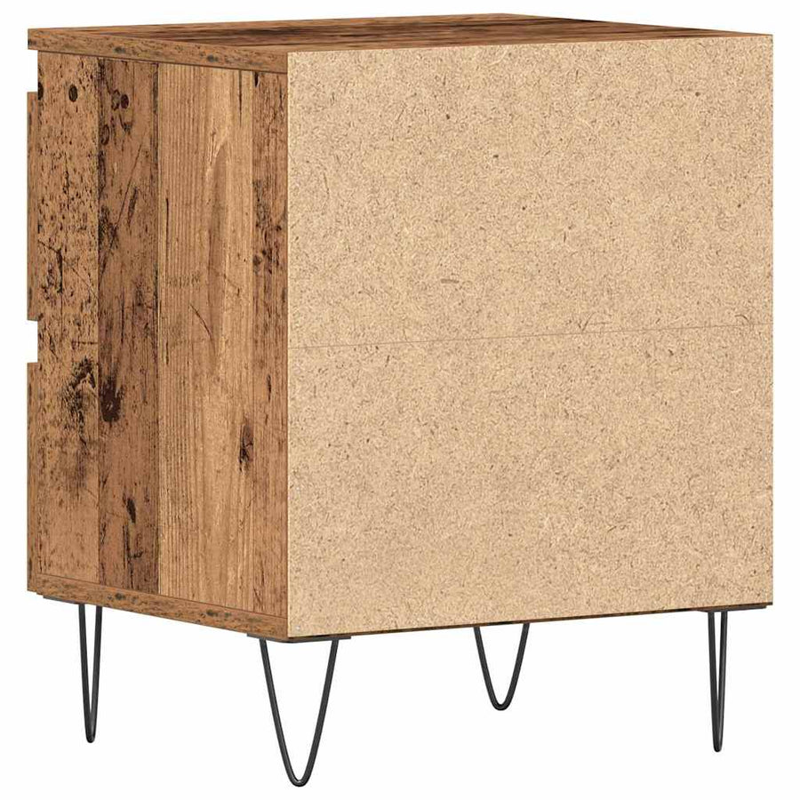 Nachtkastje met lade Oud hout 40 x 35 x 50 cm Bewerkt hout