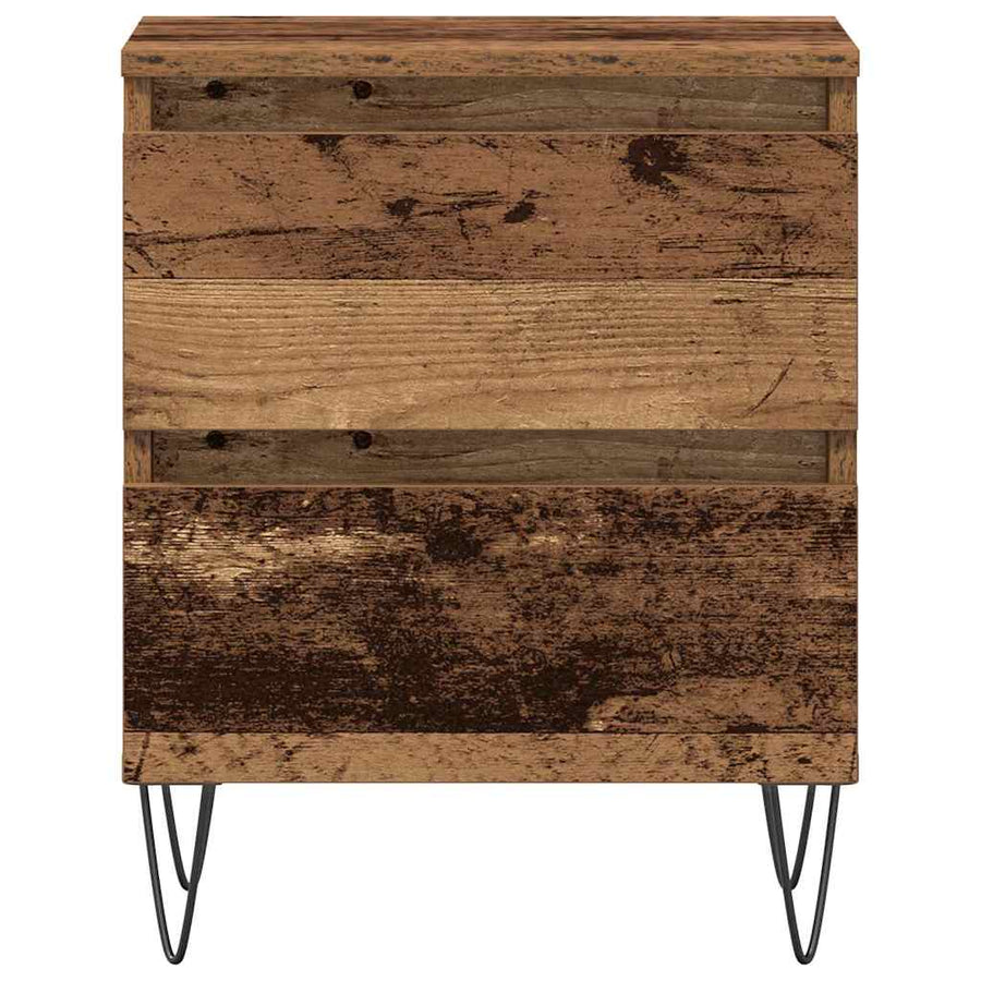 Nachtkastje met lade Oud hout 40 x 35 x 50 cm Bewerkt hout