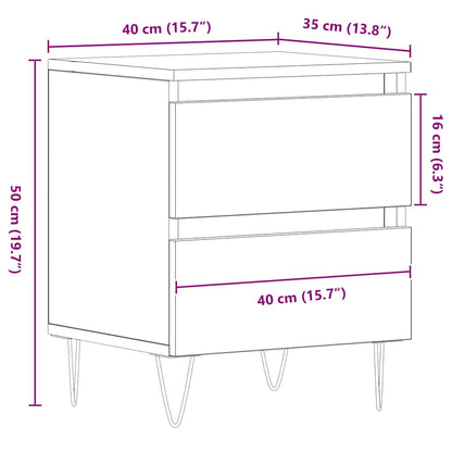 Nachtkastje met lade Oud hout 40 x 35 x 50 cm Bewerkt hout