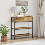 Wall Table with Drawer Old Wood 72.5 x 25 x 75 cm Processed wood