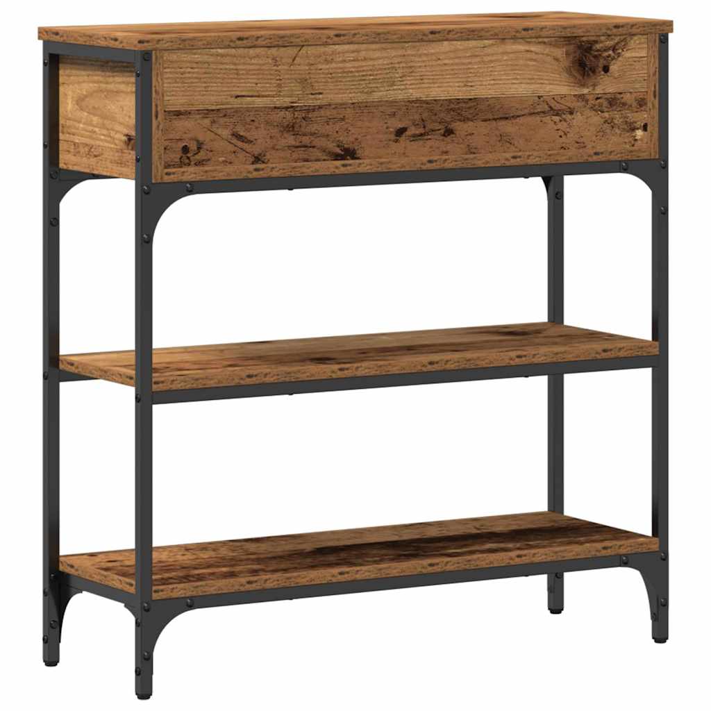 Wandtafel met lade Oudhout 72.5 x 25 x 75 cm Bewerkt hout