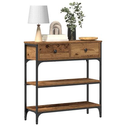 Wandtafel met lade Oudhout 72.5 x 25 x 75 cm Bewerkt hout