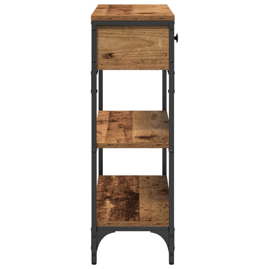 Wandtafel met lade Oudhout 72.5 x 25 x 75 cm Bewerkt hout