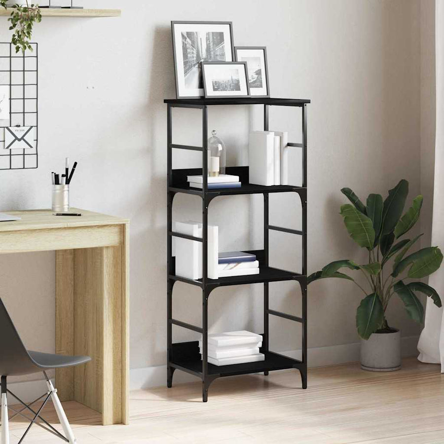 Boekenkast Zwart Eiken 50 x 33 x 117,5 cm Bewerkt hout