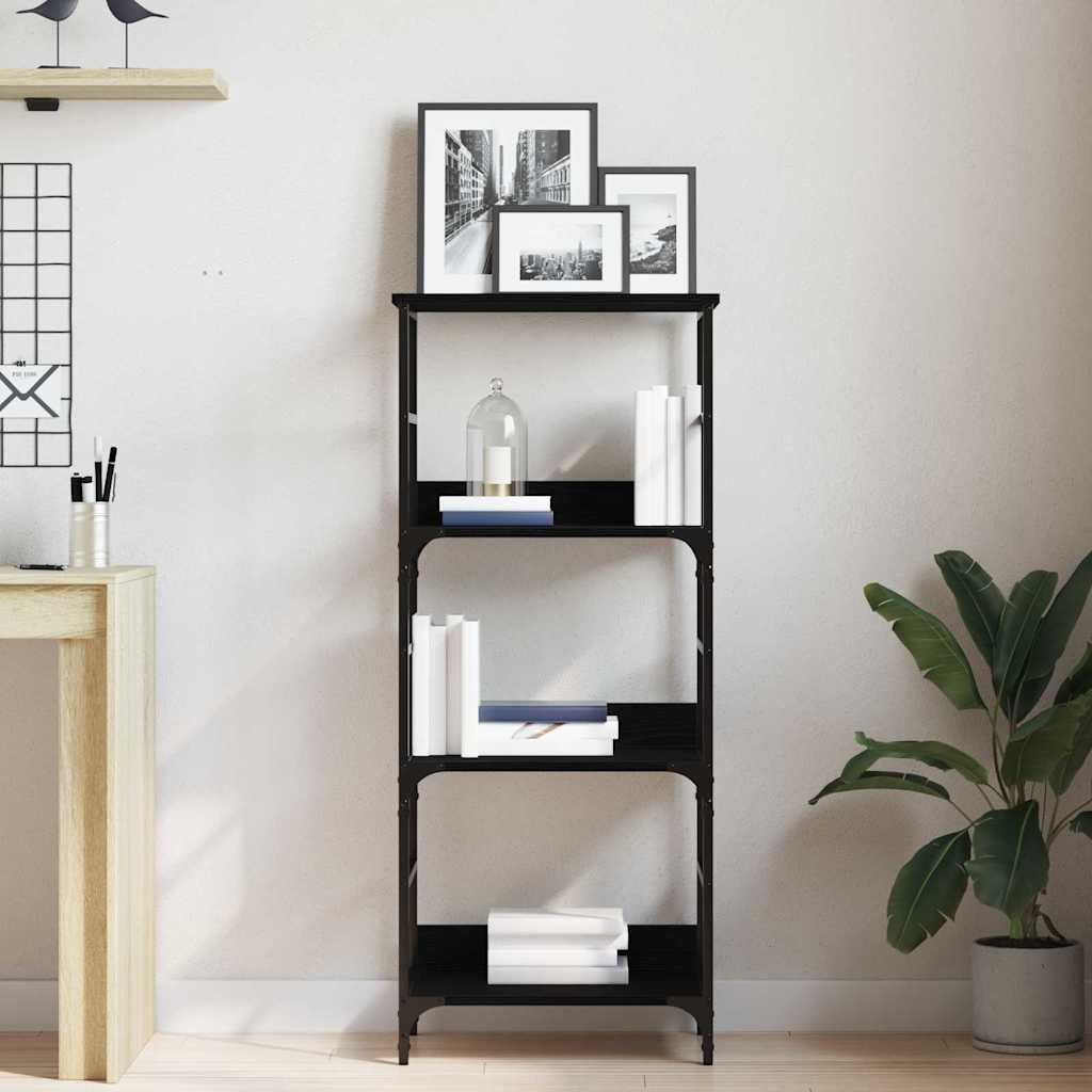 Boekenkast Zwart Eiken 50 x 33 x 117,5 cm Bewerkt hout