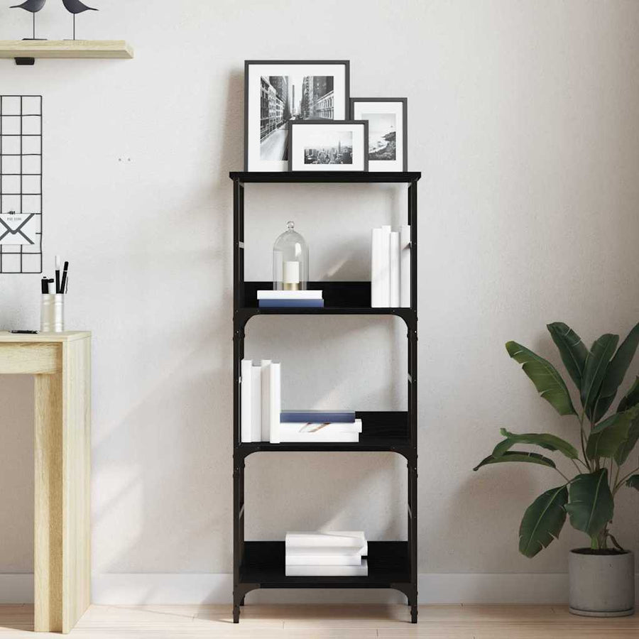 Boekenkast Zwart Eiken 50 x 33 x 117,5 cm Bewerkt hout