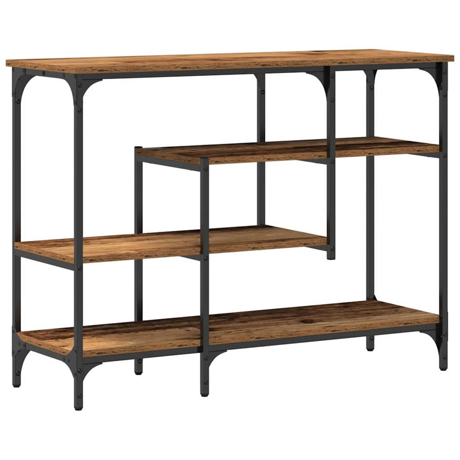 Console Tafel Oud hout 100 x 35 x 75 cm Gelaagd hout en metaal