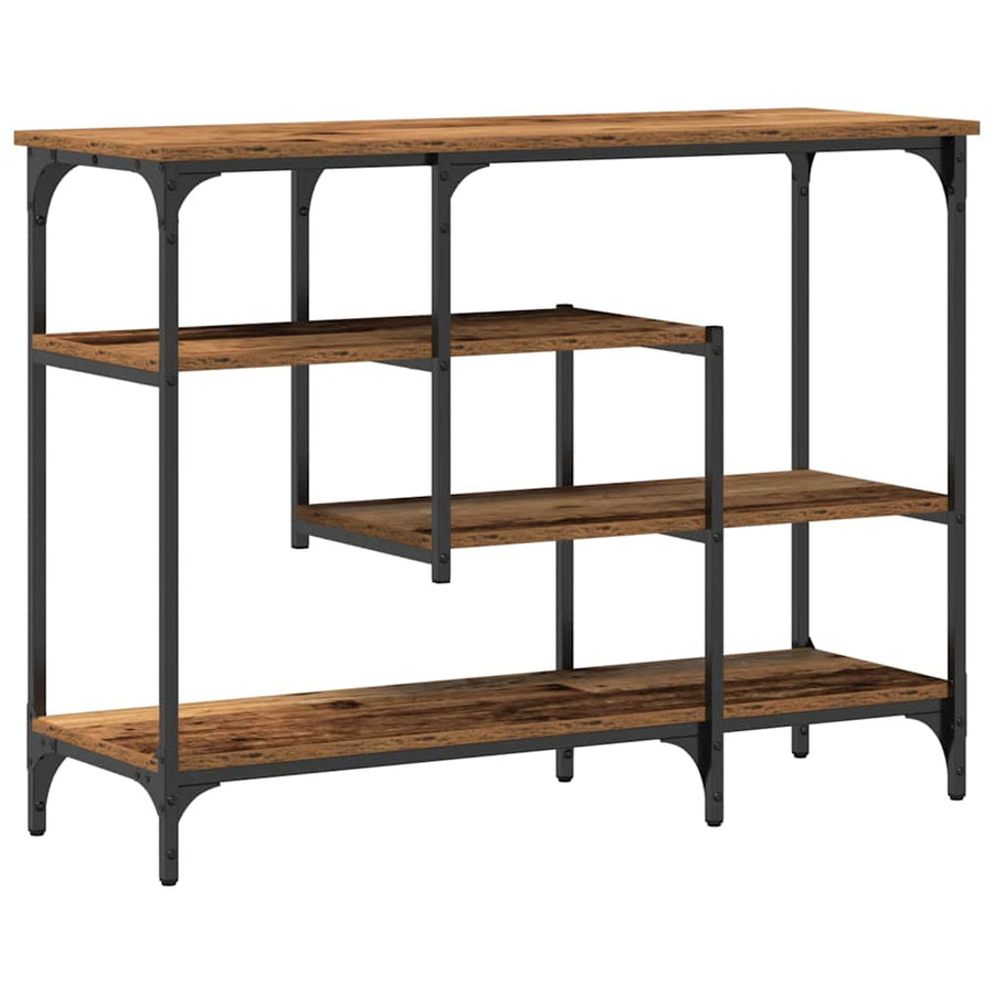 Console Tafel Oud hout 100 x 35 x 75 cm Gelaagd hout en metaal