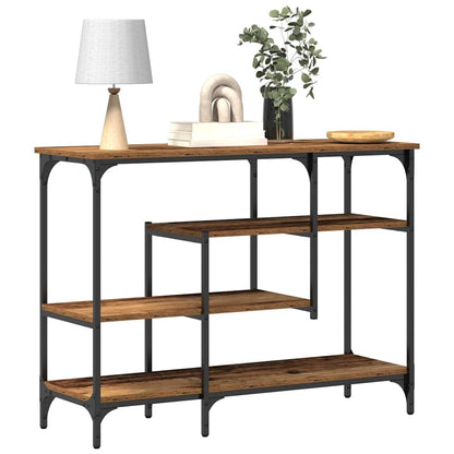 Console Tafel Oud hout 100 x 35 x 75 cm Gelaagd hout en metaal