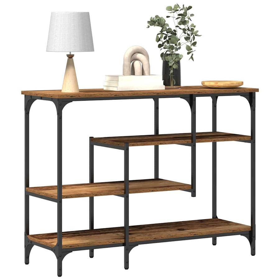 Console Tafel Oud hout 100 x 35 x 75 cm Gelaagd hout en metaal