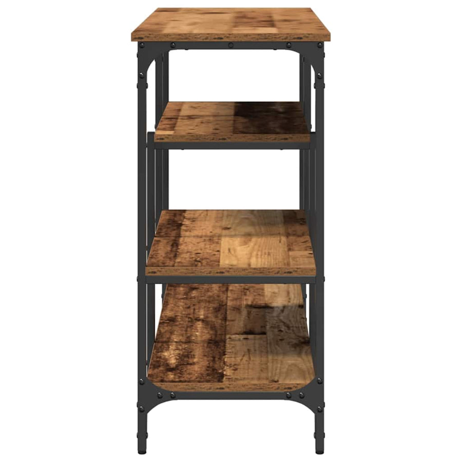 Console Tafel Oud hout 100 x 35 x 75 cm Gelaagd hout en metaal