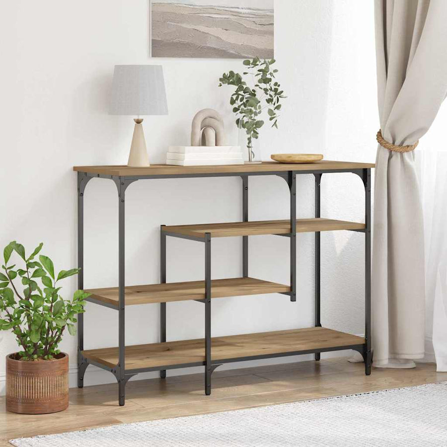 Console Tafel artisanaal eikenkleurig 100 x 35 x 75 cm
