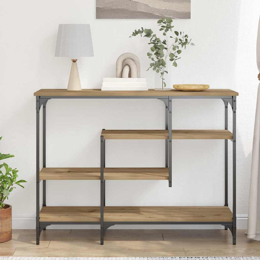 Console Tafel artisanaal eikenkleurig 100 x 35 x 75 cm
