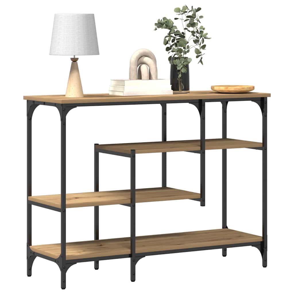 Console Tafel artisanaal eikenkleurig 100 x 35 x 75 cm