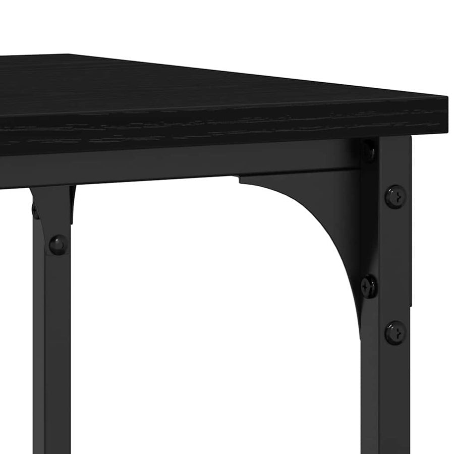 Console Tafel met plank met opslag Zwart eiken 100 x 35 x 75 cm