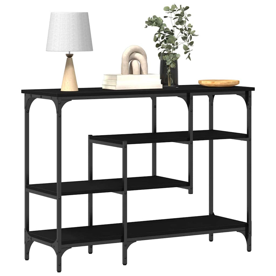 Console Tafel met plank met opslag Zwart eiken 100 x 35 x 75 cm