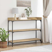 Console tafel 100x30x80 cm artisanaal eikenkleurig