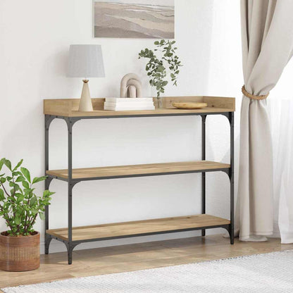 Console Tafel artisanaal eikenkleurig 100 x 30 x 80 cm