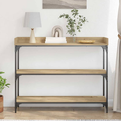 Console Tafel artisanaal eikenkleurig 100 x 30 x 80 cm