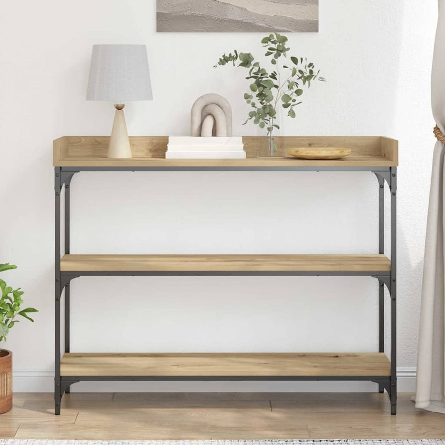 Console Tafel artisanaal eikenkleurig 100 x 30 x 80 cm