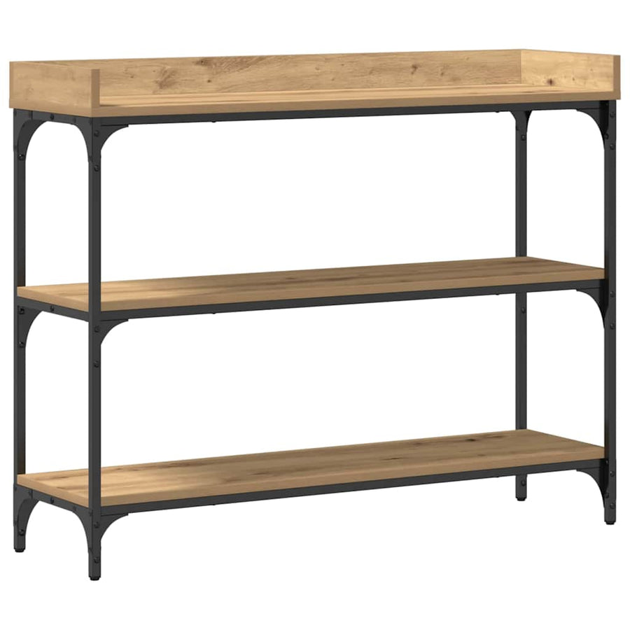 Console Tafel artisanaal eikenkleurig 100 x 30 x 80 cm