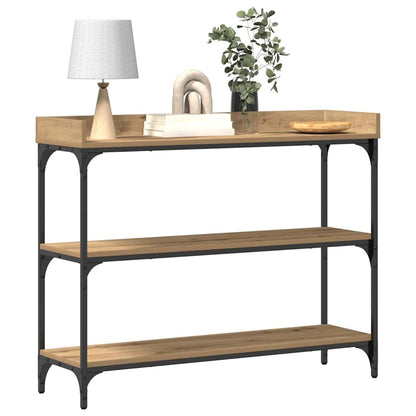 Console Tafel artisanaal eikenkleurig 100 x 30 x 80 cm