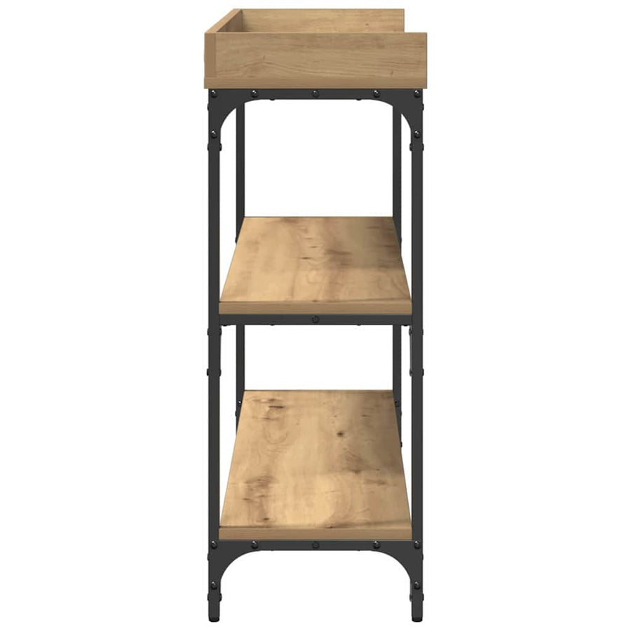 Console Tafel artisanaal eikenkleurig 100 x 30 x 80 cm