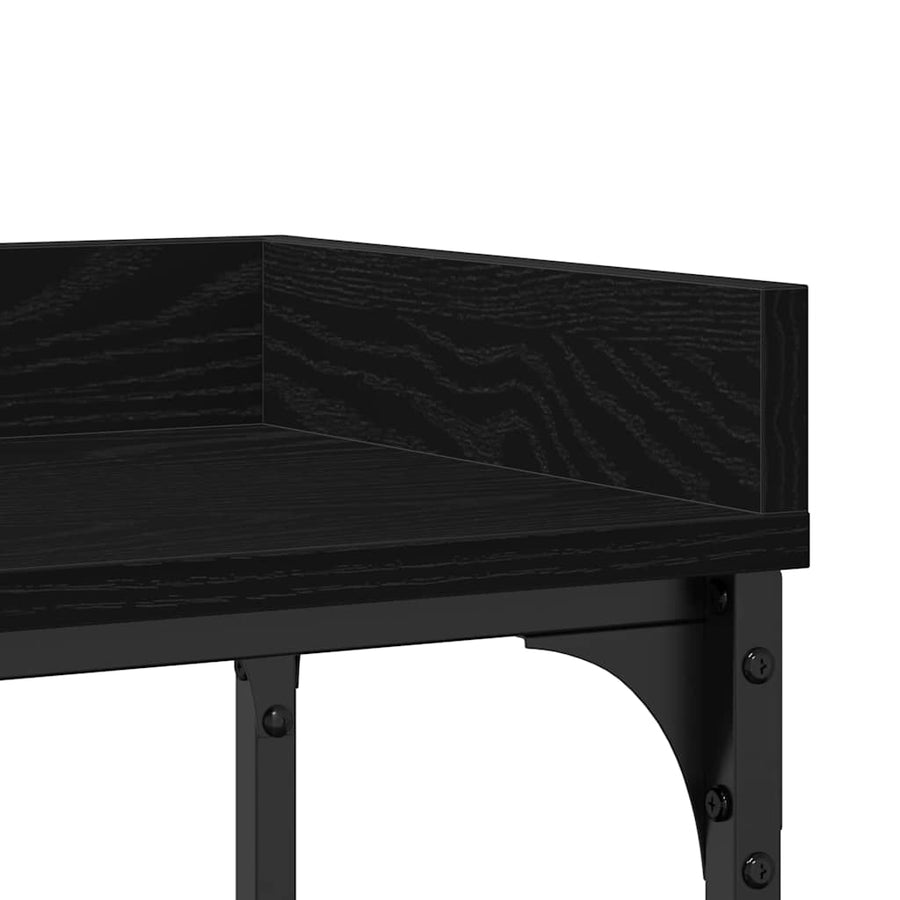 Console Tafel met plank met opslag Zwart eiken 100 x 30 x 80 cm