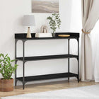 Console Table with shelf and storage Black oak 100 x 30 x 80 cm
