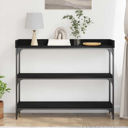 Console Tafel met plank met opslag Zwart eiken 100 x 30 x 80 cm