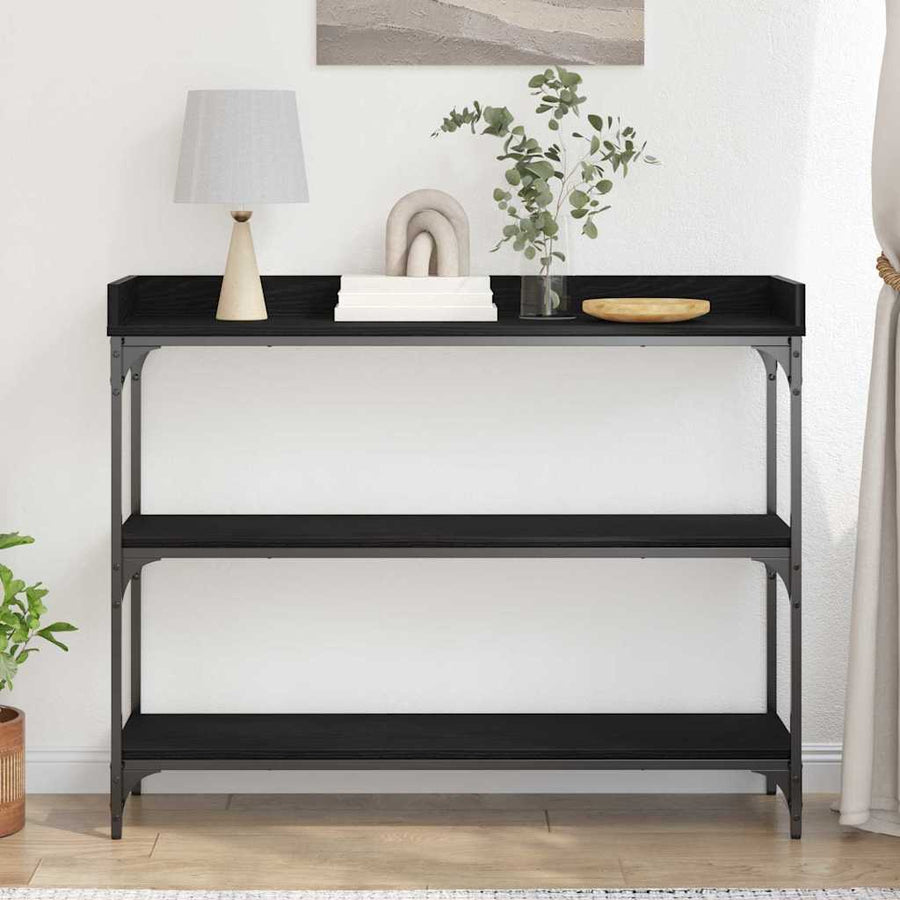 Console Tafel met plank met opslag Zwart eiken 100 x 30 x 80 cm