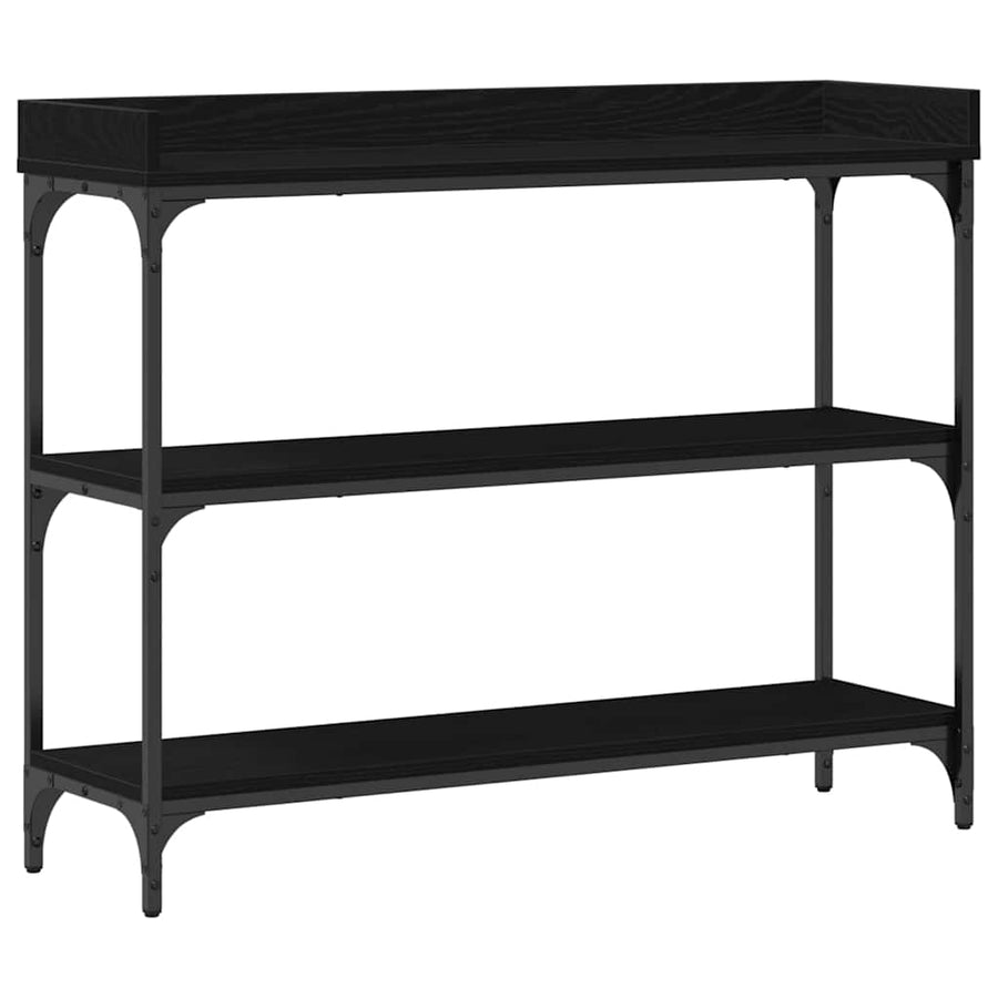 Console Tafel met plank met opslag Zwart eiken 100 x 30 x 80 cm