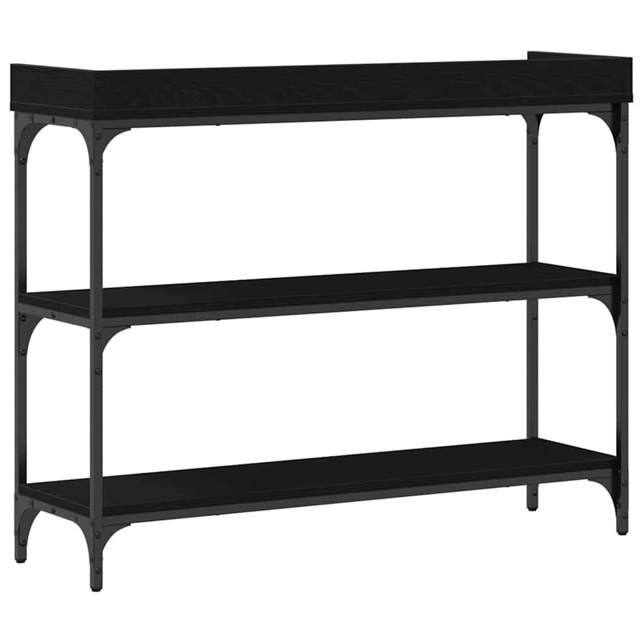 Console Tafel met plank met opslag Zwart eiken 100 x 30 x 80 cm