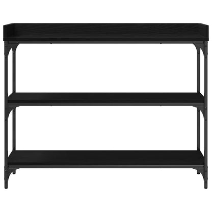 Console Tafel met plank met opslag Zwart eiken 100 x 30 x 80 cm